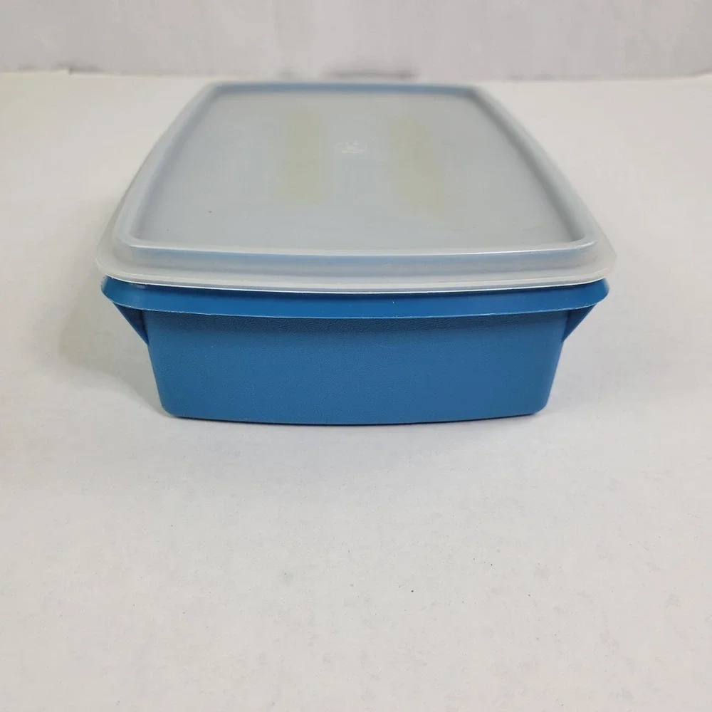 Tupperware Tuppercraft 767-3 Rectangular‎ Container Blue Storage Craft Organizer
